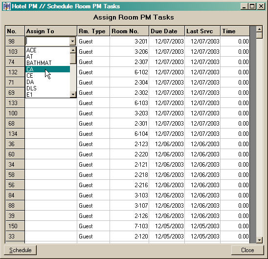 Schedulig a Room for PM